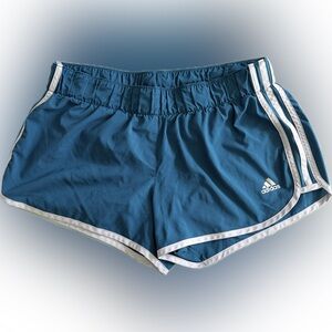 Adidas Women's Blue and White Athletic Shorts